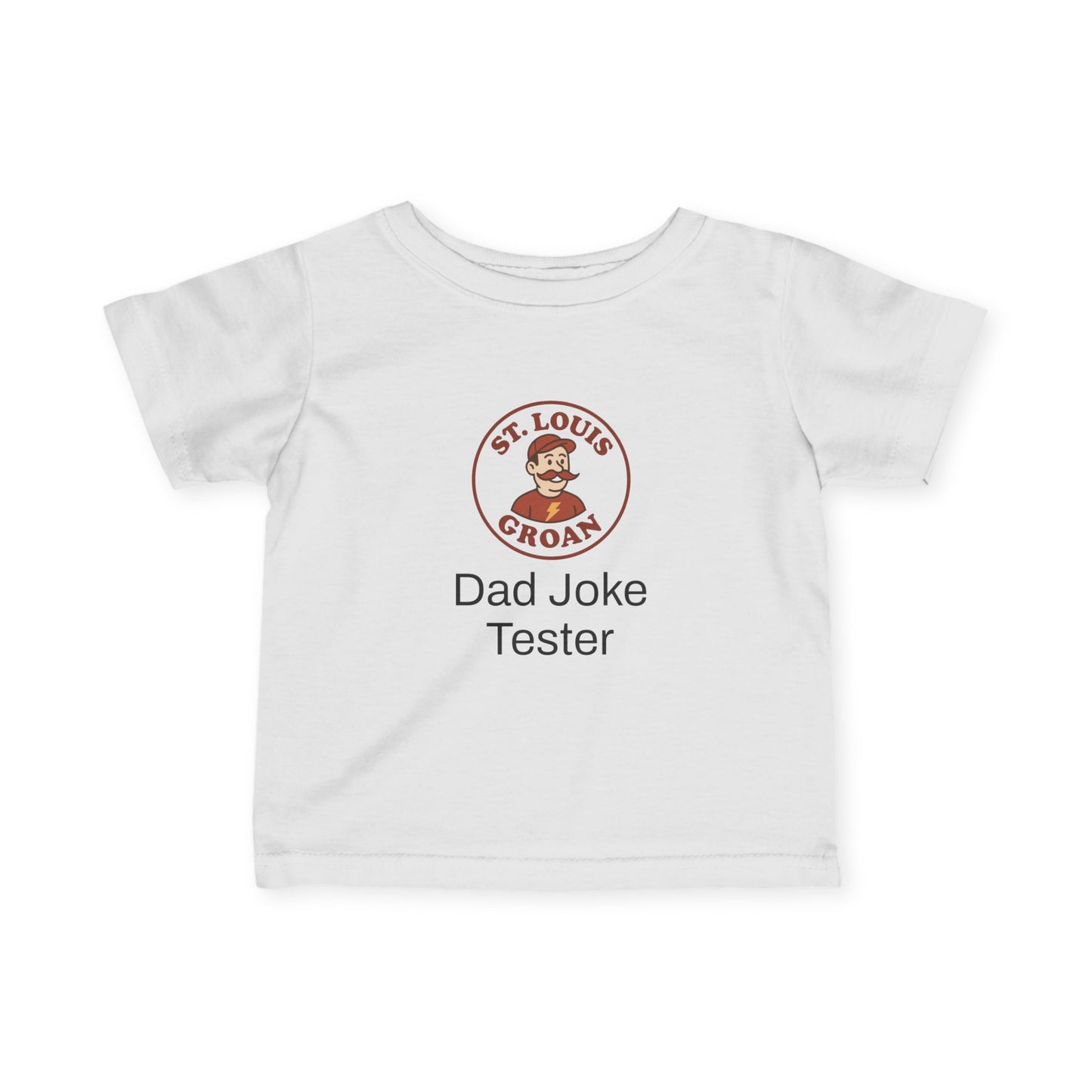 Infant Tee — "Dad Joke Tester" Funny Baby Shirt (St. Louis Groan Badge)